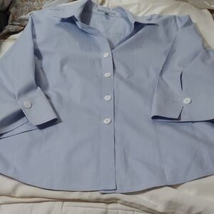 Foxcroft Light Blue Button-Up Shirt Sz 18